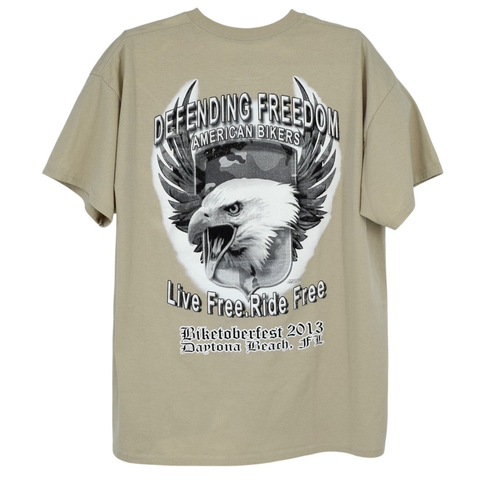 Biketoberfest 2013 Daytona Beach Florida T Shirt Defending Freedom Biker Tee XL